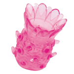 Розовая рельефная насадка на пенис ToyFa Basic 888001