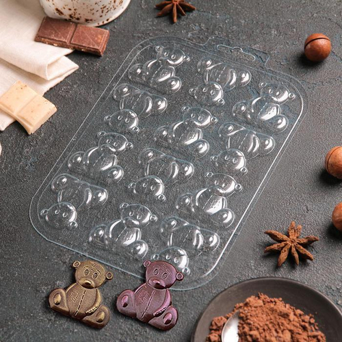 Форма для шоколада "Игрушечные медведи"
