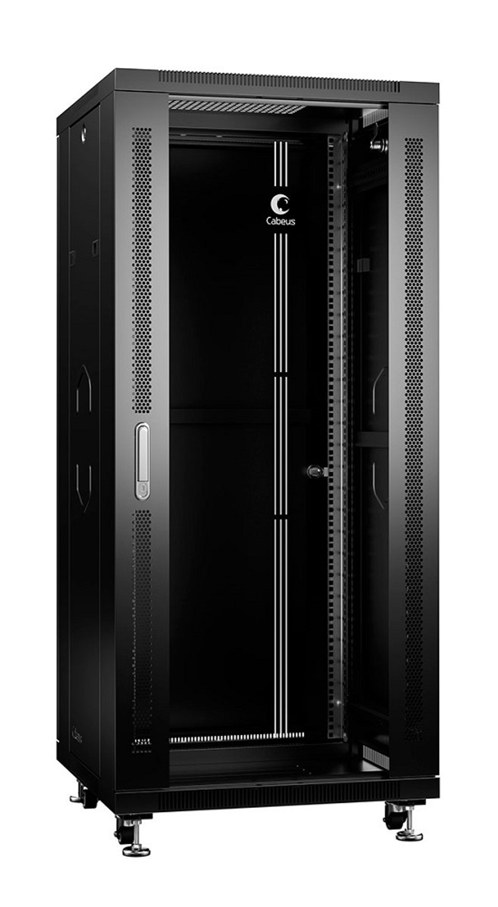 Шкаф напольный 19", 27U Cabeus SH-05C-27U60/60-BK