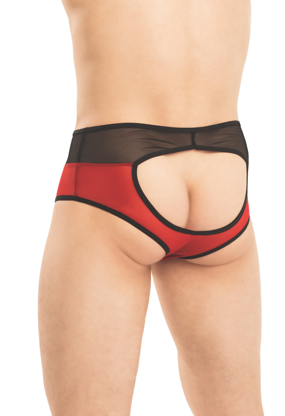 Трусы мужские с вырезом сзади FlirtOn красно-черные 54-56