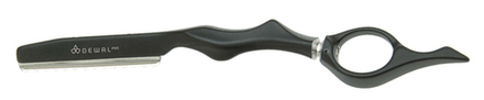 Бритва DEWAL филировочная с вращ. кольцом со станком черная
