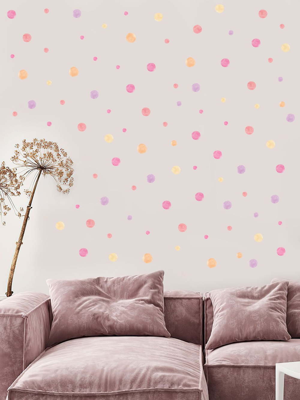 Интерьерные виниловые наклейки большие воздушные шары на стены в детскую, дома, облака, пейзаж