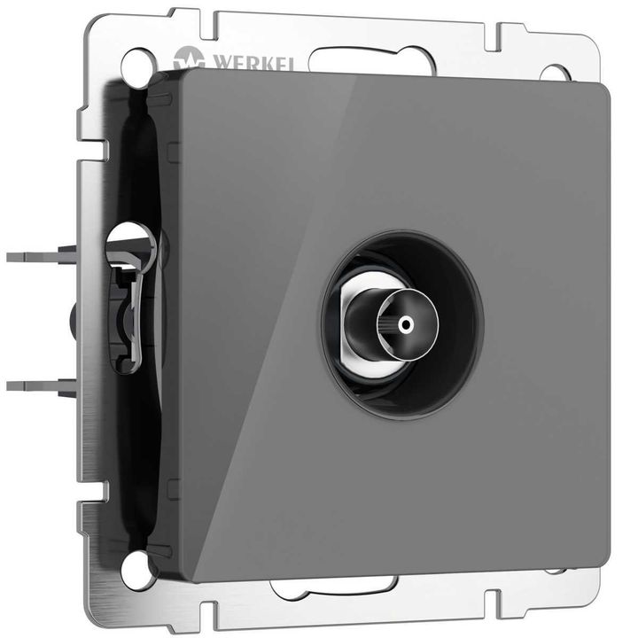 ТВ-розетка Werkel оконечная графит акрил W1183044 4690389197550