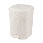 Контейнер для мусора педальный 12л Плетенка слоновая кость/бежевый
