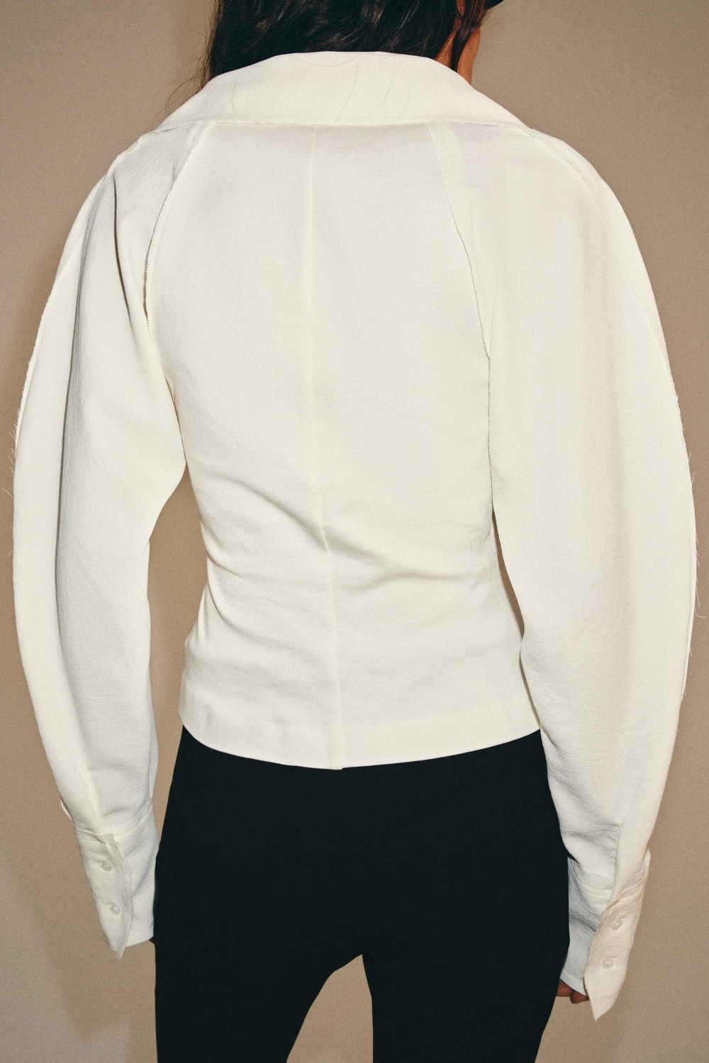 ZARA КОМБИНИРОВАННЫЙ ТОП, ЭКРЮ