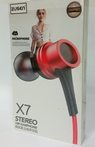 Наушники проводные Zusen X7 (пульт+микрофон)