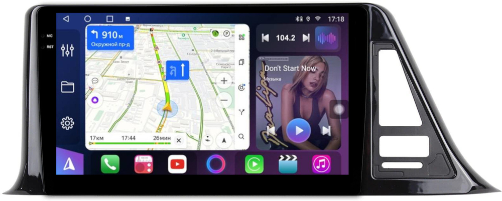 Магнитола для Toyota C-HR 2016-2022 (левый руль, взамен 200х100мм) - FarCar 9549LF1 монитор 9.5" QLED на Android 14, TS18, CarPlay, 4G SIM-слот