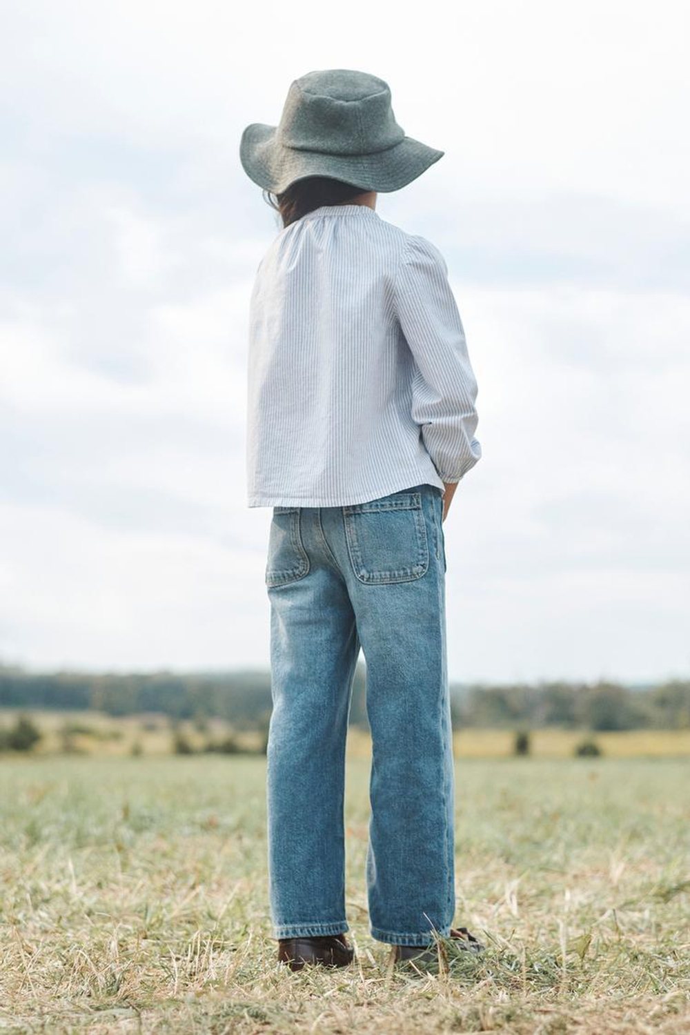 ZARA РУБАШКА В ПОЛОСКУ, СИНИЙ/БЕЛЫЙ