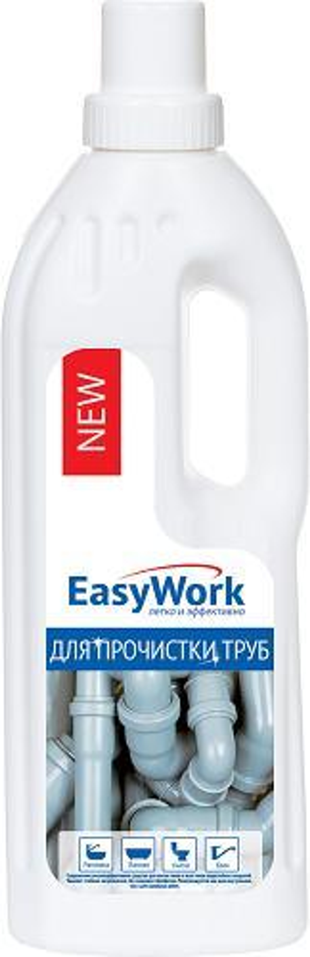 Средство д/прочистки труб EASYWORK 750мл гель