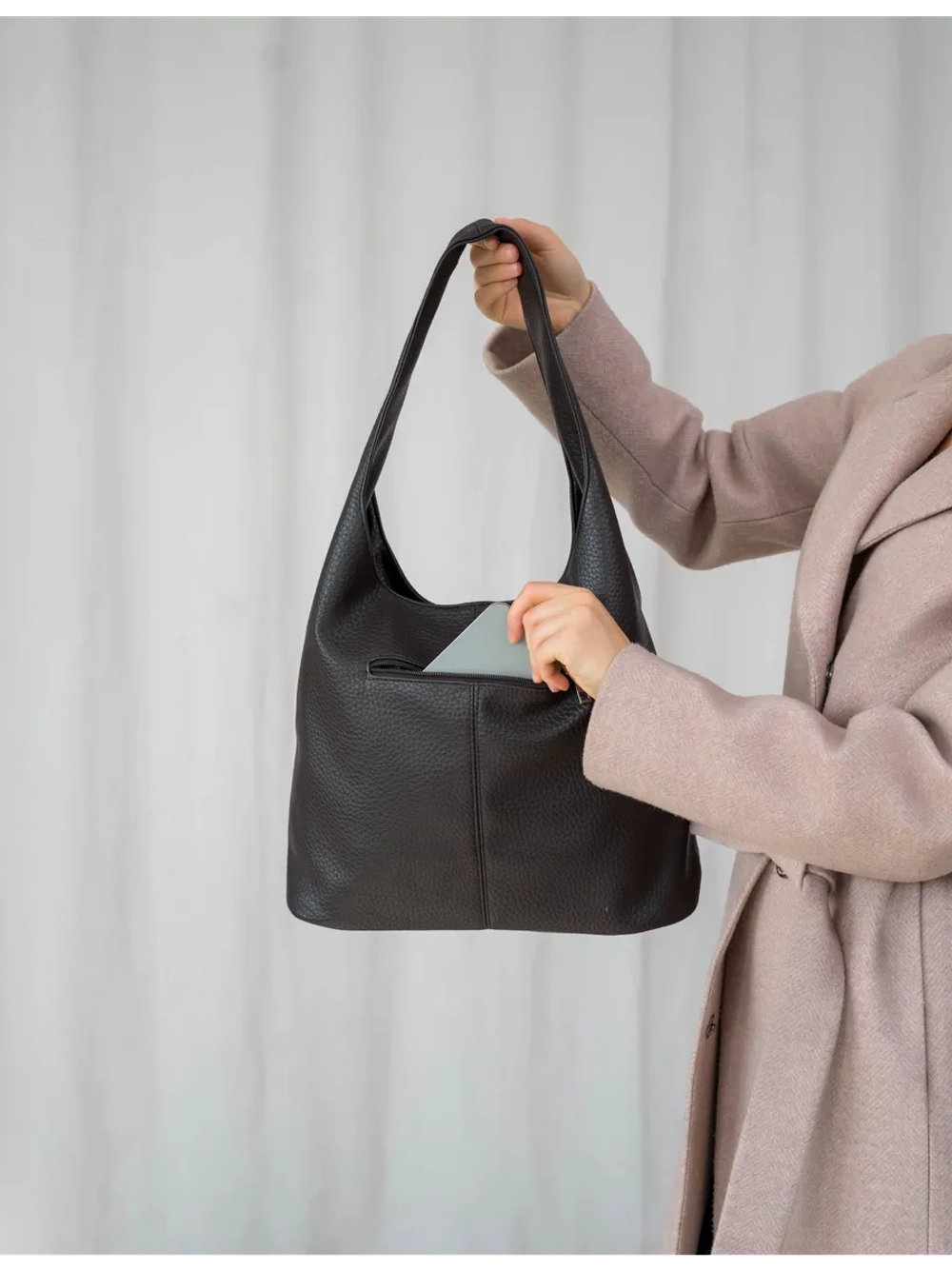 Сумка большая через плечо шоппер