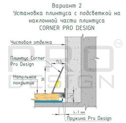 Щелевой плинтус Pro Design Corner 570 черный, 2600x15,5x35 мм
