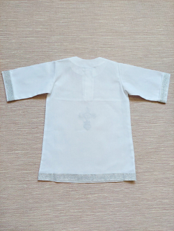 Рубашка для крещения "Иван" с вышивкой золото или серебро