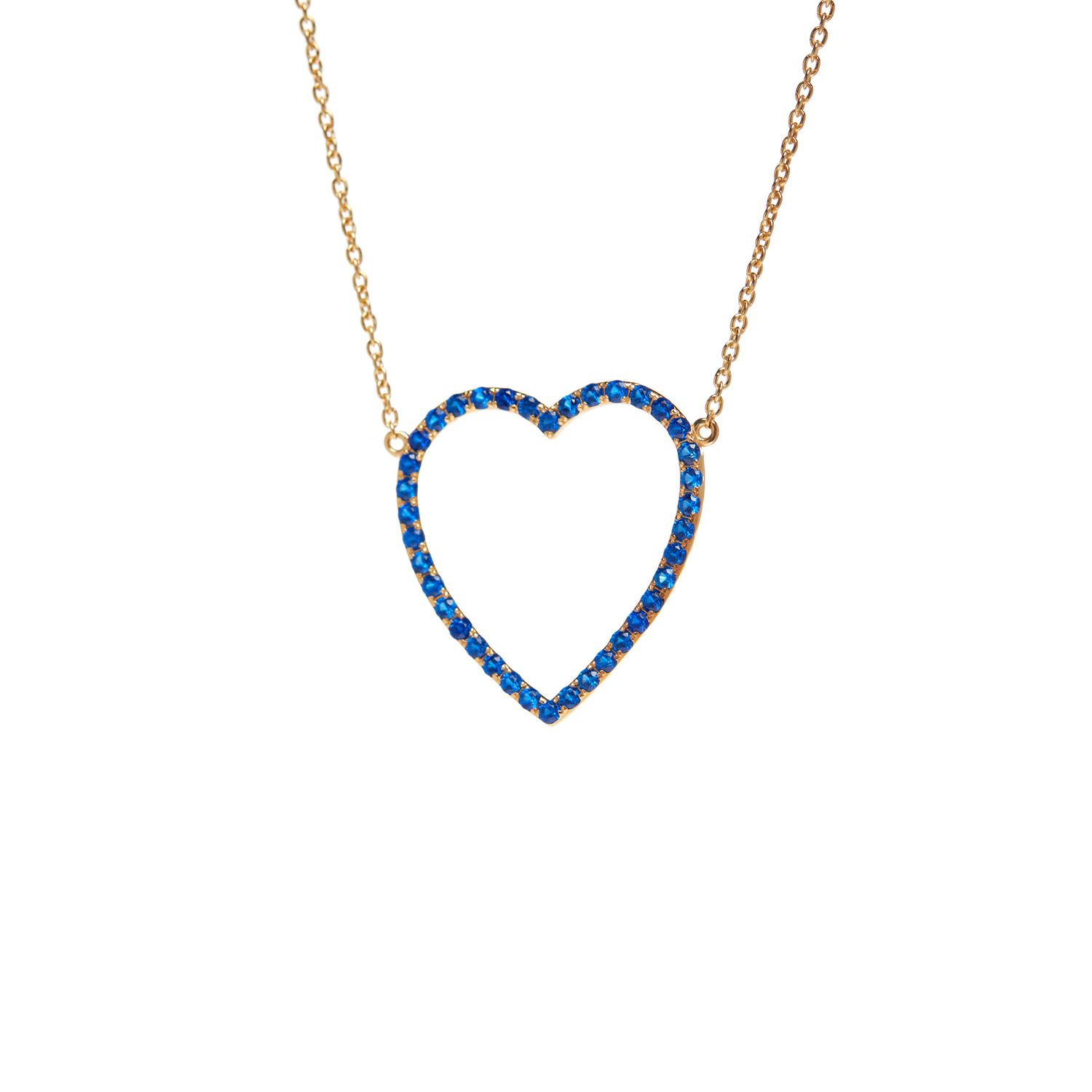 Колье Gold Heart Necklaces - Dark Blue