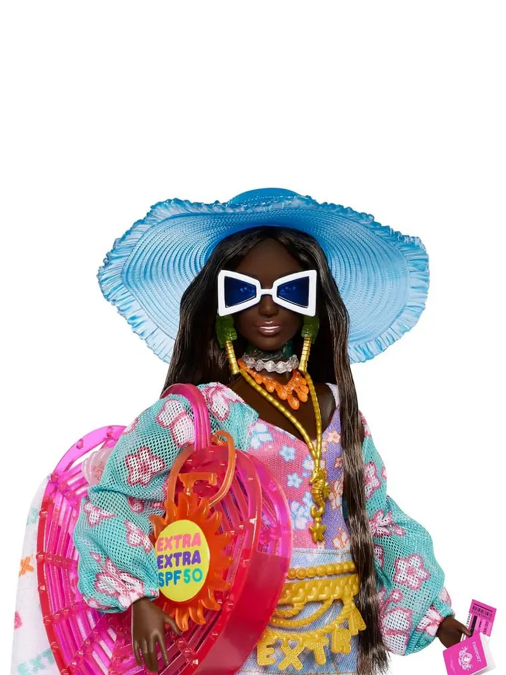 Кукла барби Extra Fly HPB14 темнокожая в пляжной одежде