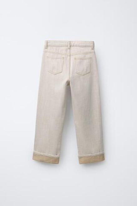 ZARA ДЖИНСЫ СВОБОДНОГО КРОЯ, ЭКРЮ