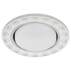 Светильник встраиваемый cо светодиодной подсветкой ЭРА DK LD27 WH/WH под лампу GX53 белый/белый