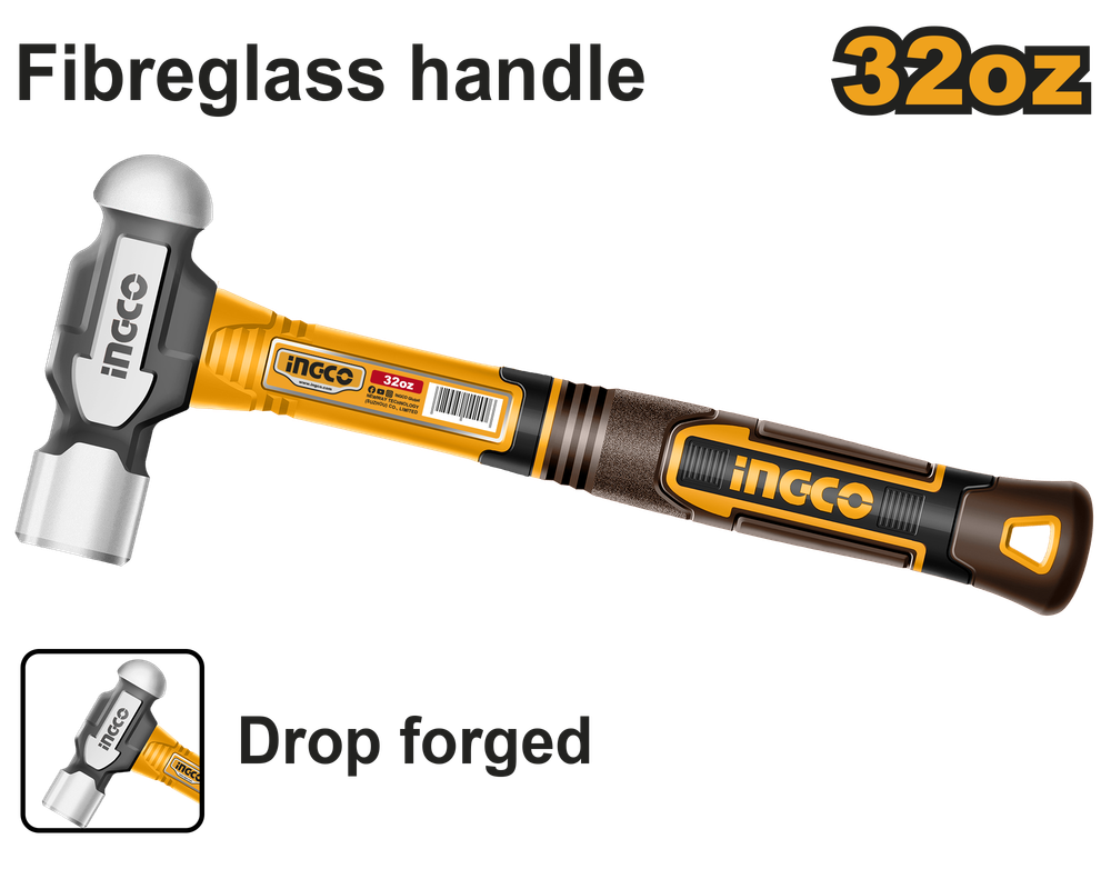 Молоток с круглым бойком INGCO HBPH81032 900 г
