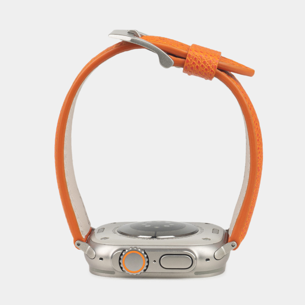 Ремешок Ultra iWatch 49mm из кожи Saffiano оранжевого цвета