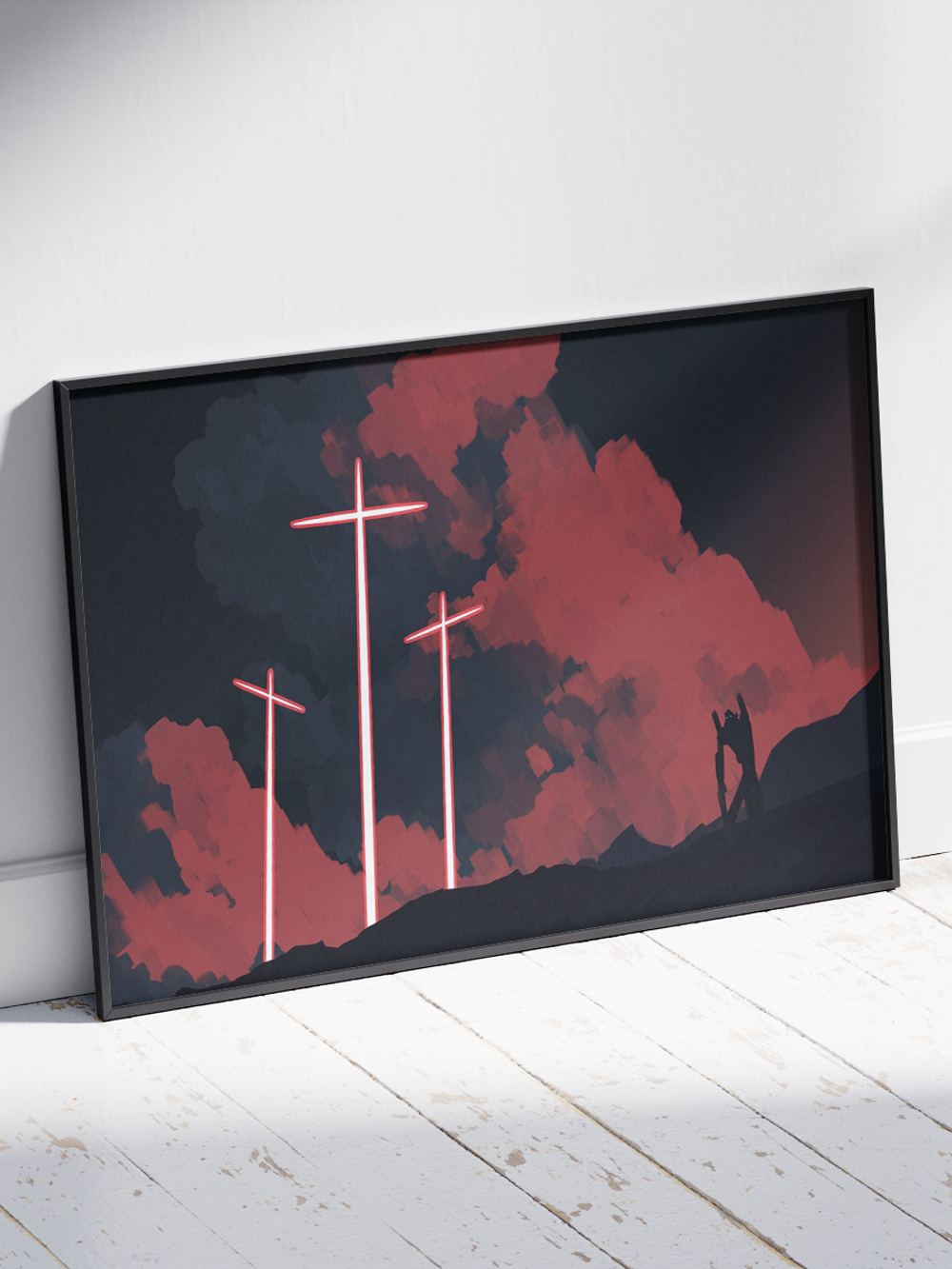 Постер плакат Ева На Фоне Красного Неба Evangelion Евангелион