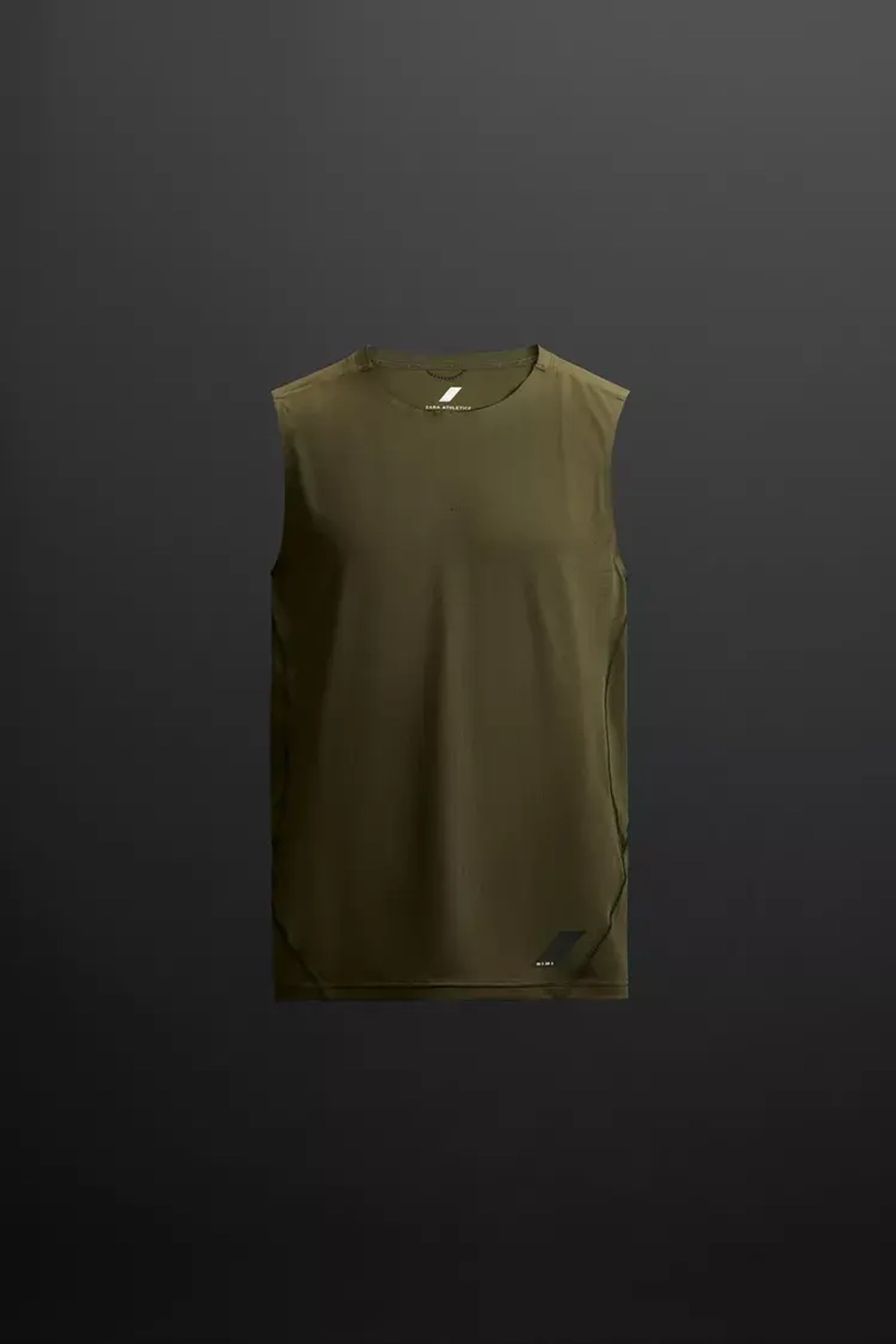 ZARA КОМПРЕССИОННАЯ МАЙКА, ТЕМНЫЙ ХАКИ