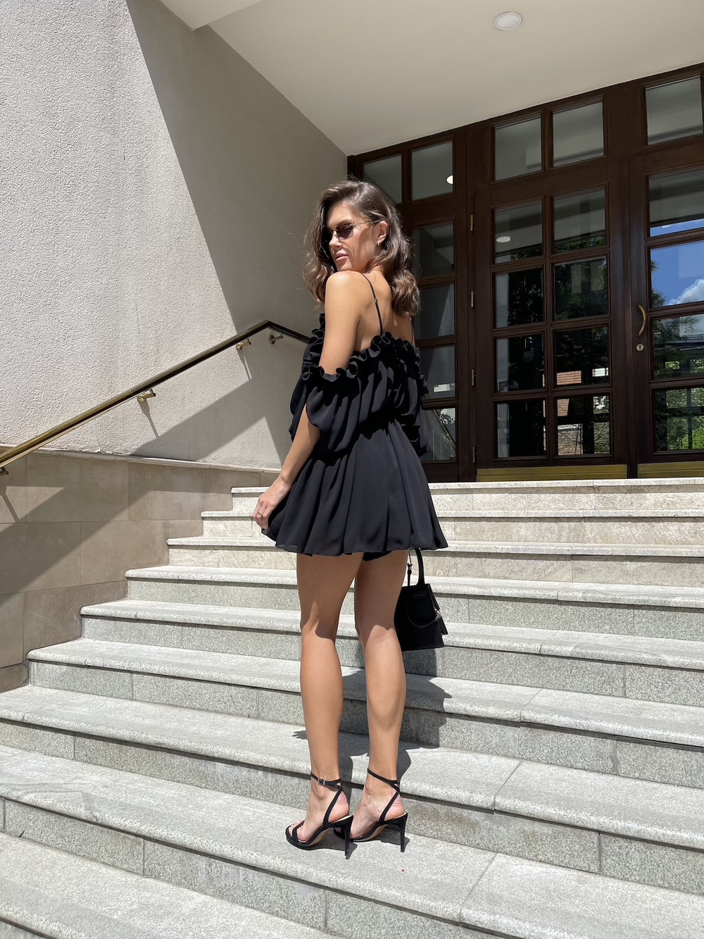 Шифоновый Комбинезон Черный