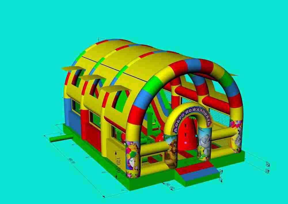 Коммерческий надувной батут «Страна Сафария» 8*6*5 м