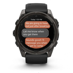Умные часы Garmin Fenix 8, 51 мм, AMOLED, Sapphire Carbon Gray DLC Titanium with Black/Pebble Gray Silicone
