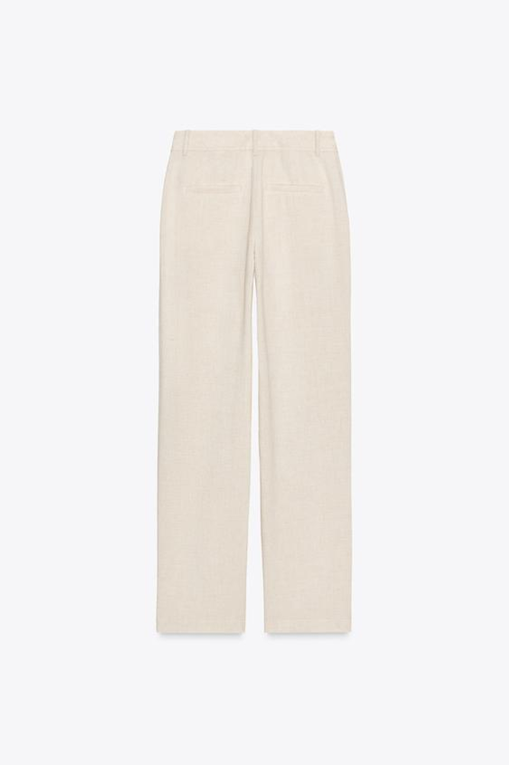ZARA ПРЯМЫЕ БРЮКИ ИЗ ЛЬНА, СВЕТЛО-БЕЖЕВЫЙ