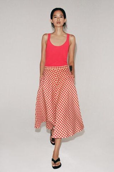 ZW COLLECTION Юбка в клетку с воланами - ZARA