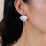 Серьги Franck Herval, Angelique, с перламутром, стразами и цепями, FH26.1-12-69999 (белый)