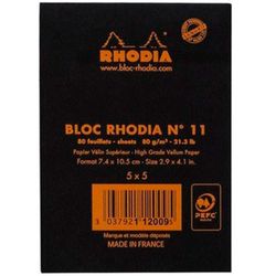 Блокнот Rhodia Basics №11 A7 в клетку 80 гр черный (112009C) 2