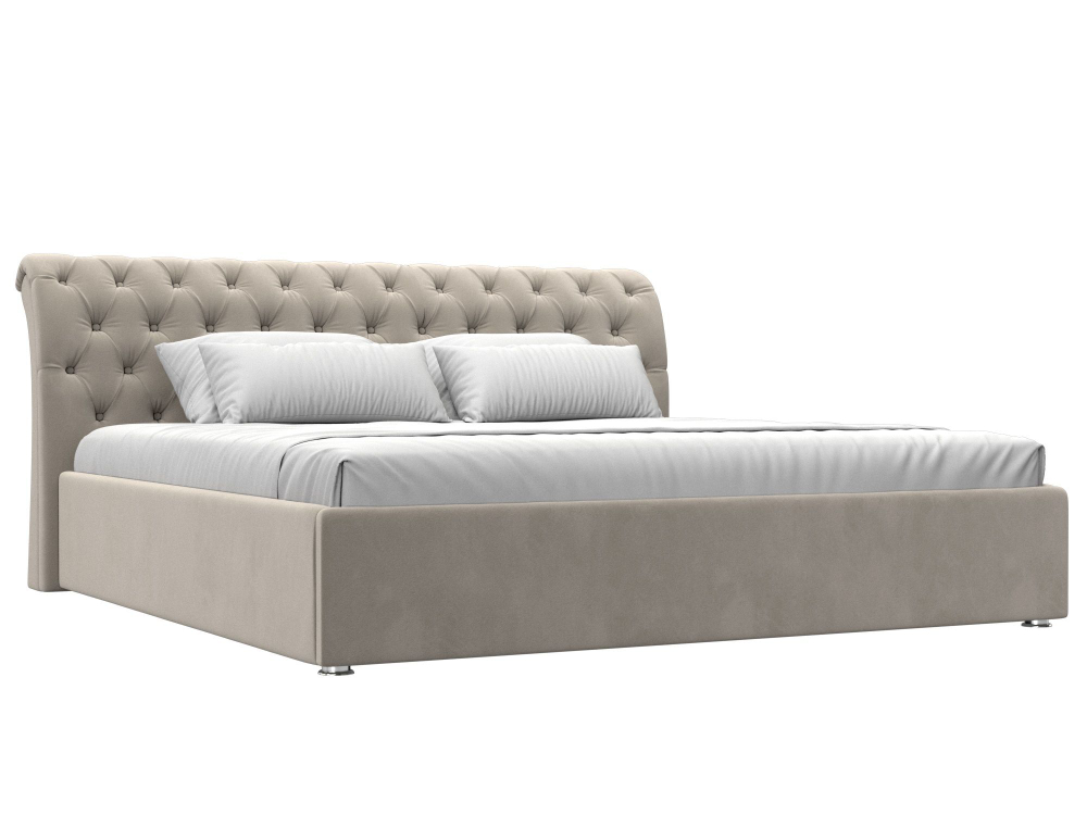 Кровать интерьерная Сицилия 200, Бежевый, Микровельвет, 120895