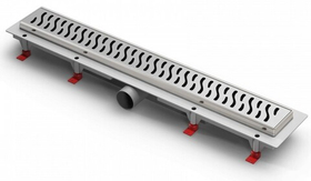 Душевой лоток с рамкой и решеткой MCH Chudej CH 950/50 HN (решетка Harmony, хром, 95 х 6 х 6,5 см), с боковым сливом D50