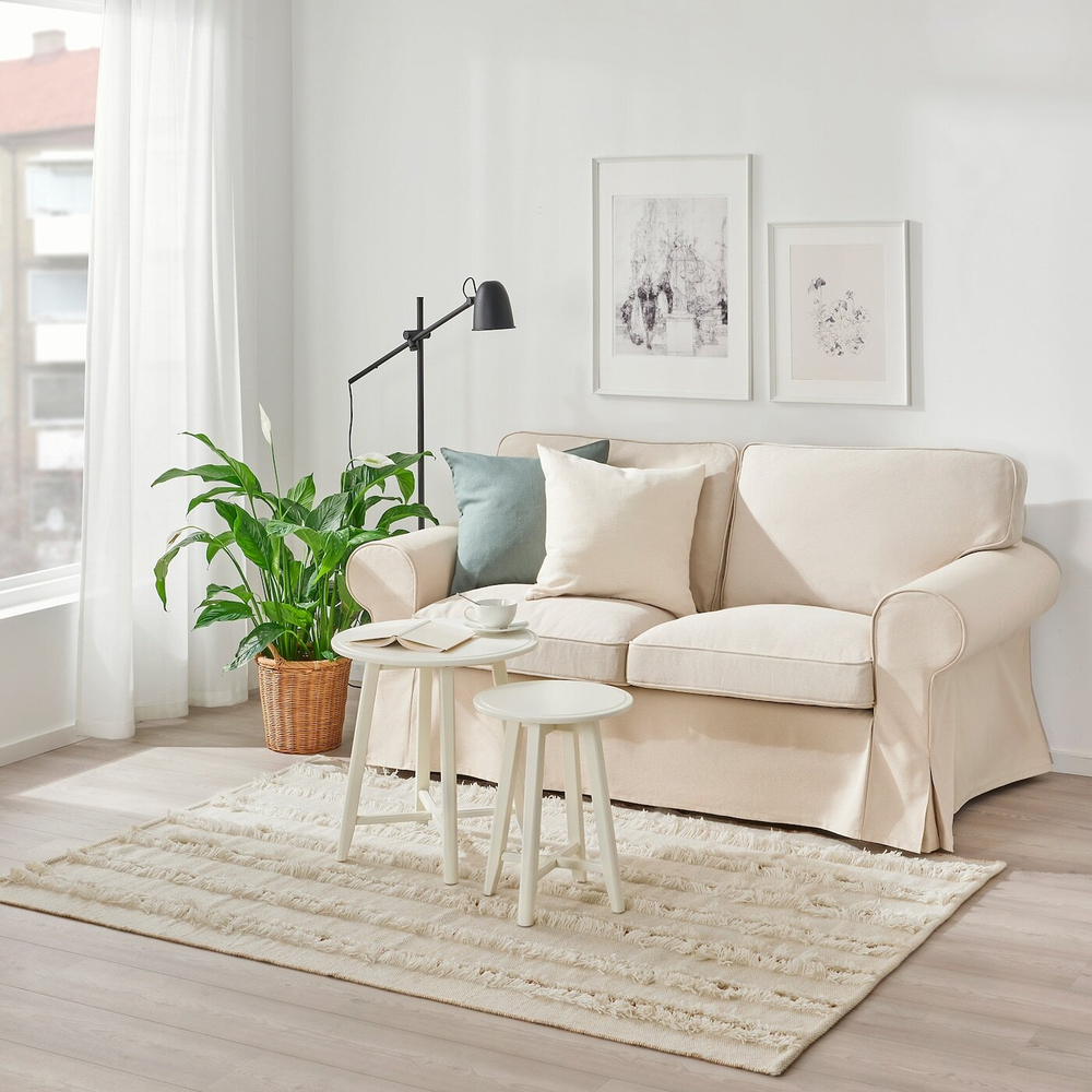 Безворсовый ковер IKEA PEDERSBORG (ПЕДЕРСБОРГ), Светло-бежевый, 133x195 см