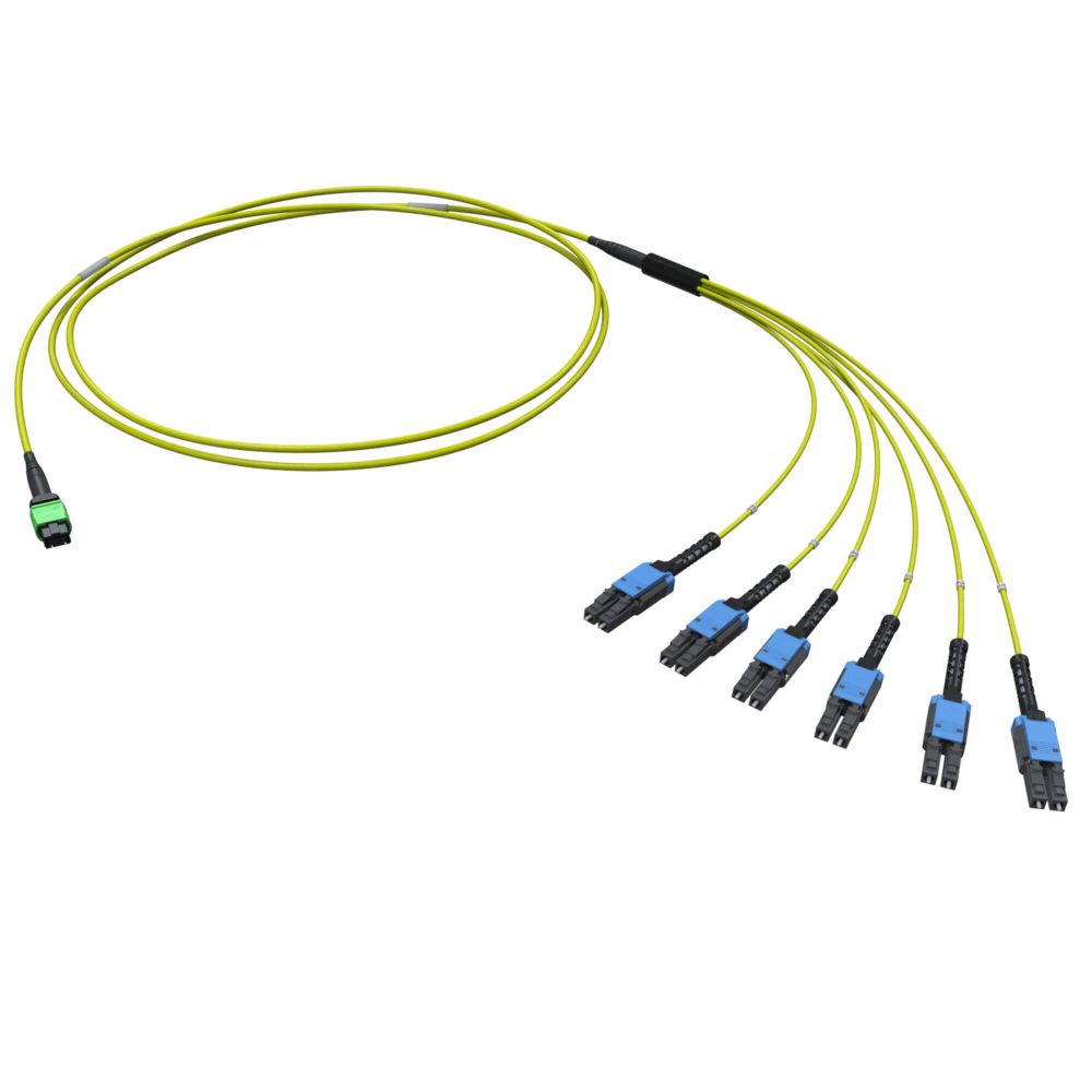 Оптическая разветвительная сборка 12ОВ 9/125 OS2, 1xMTP PRO(12)/6хLC-UPC Duplex Uniboot, тип полярности - прямая (Tx--&gt;Rx), 2м(предустановленная конфигурация: MTP Male , тип полярности - прямая (Tx--&gt;Rx)