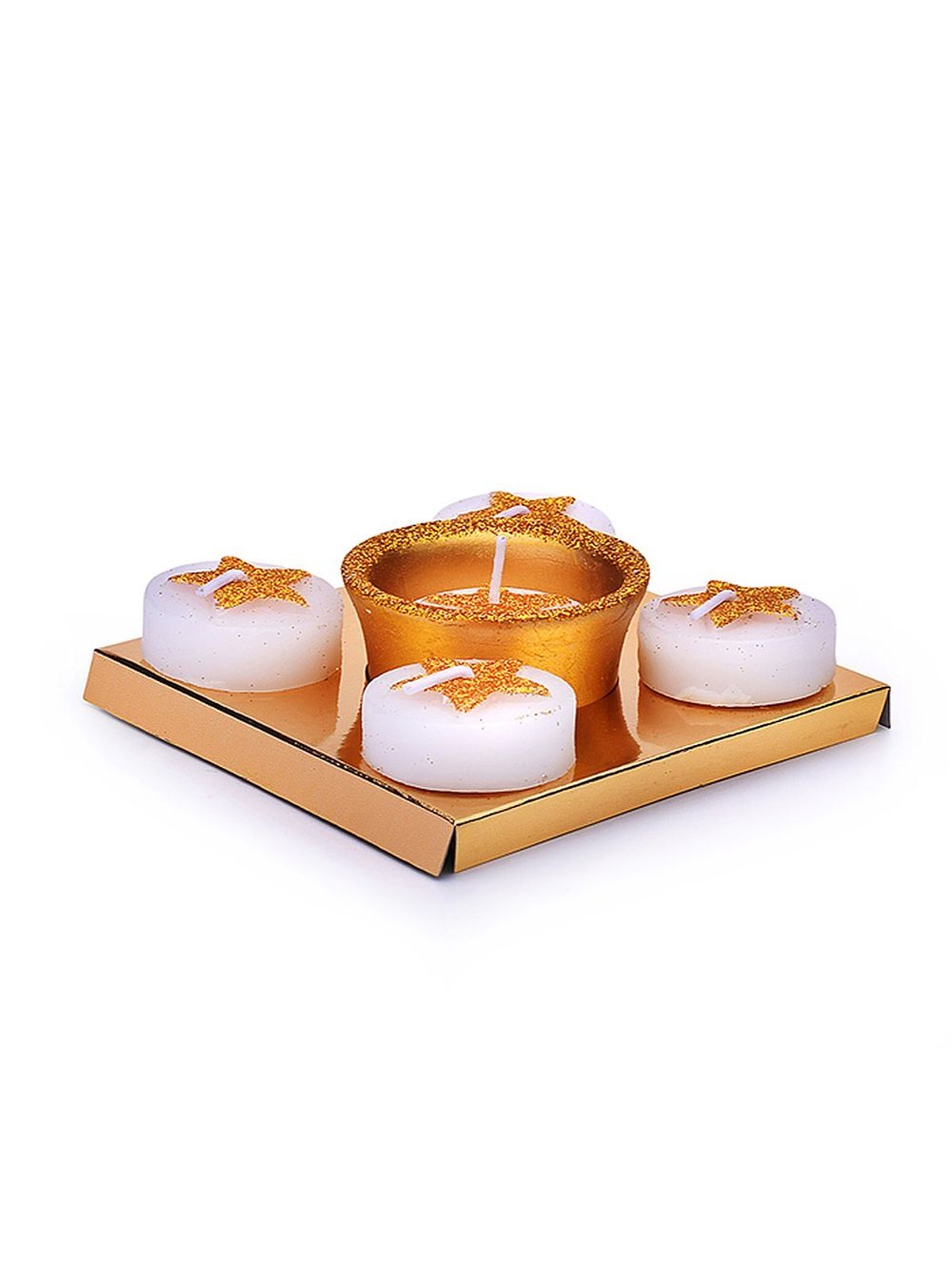 Набор свечей с подсвечником Золотая звездочка (00-7035)