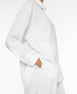 Oysho Льняная рубашка, белый