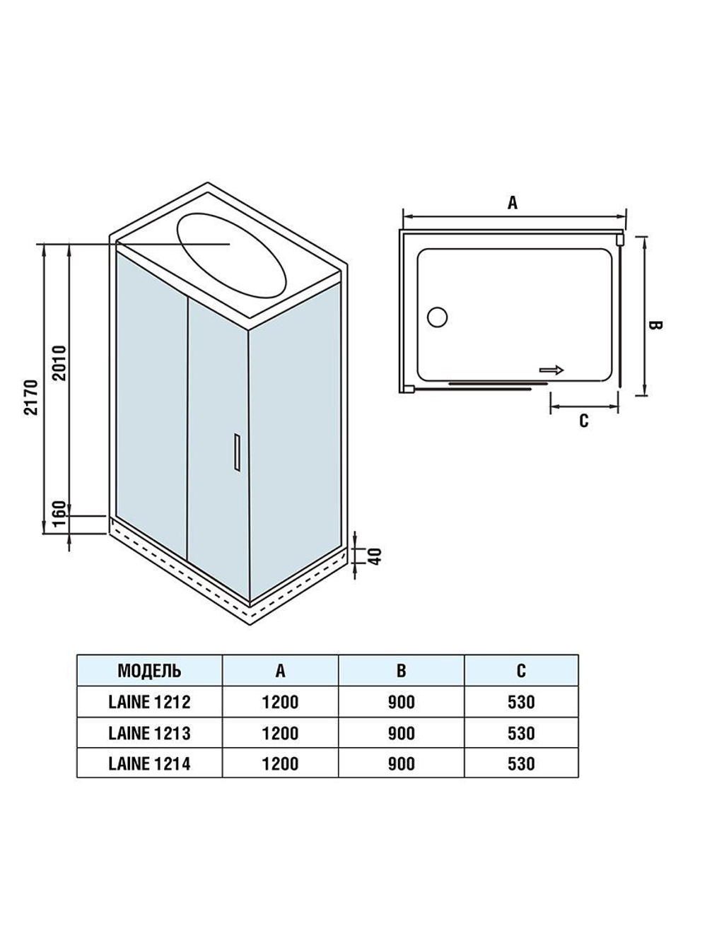 Душевая кабина WeltWasser  WW500 LAINE 1212 1200х900х2170 мм 10000003275