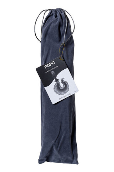 Небольшая анальная втулка с длинным пушистым хвостом POPO Pleasure (Цвет: черный с фиолетовым)