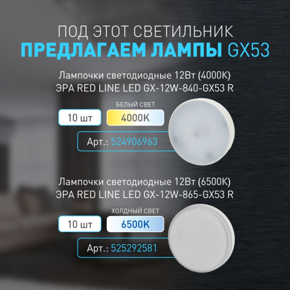 Светильник настенно-потолочный спот ЭРА OL52 BK GX53 IP20 черный