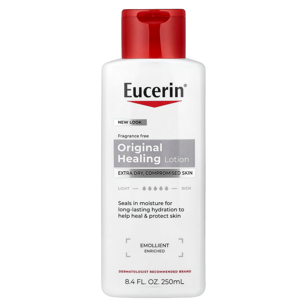 Eucerin, оригинальный заживляющий лосьон, для очень сухой и поврежденной кожи, без отдушек, 250 мл (8,4 жидк. унции)
