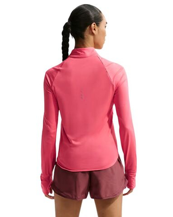 Женская теннисная футболка с длинным рукавом Nike Dri-Fit Swift UV 1/4-Zip Running - sea coral/reflective silver