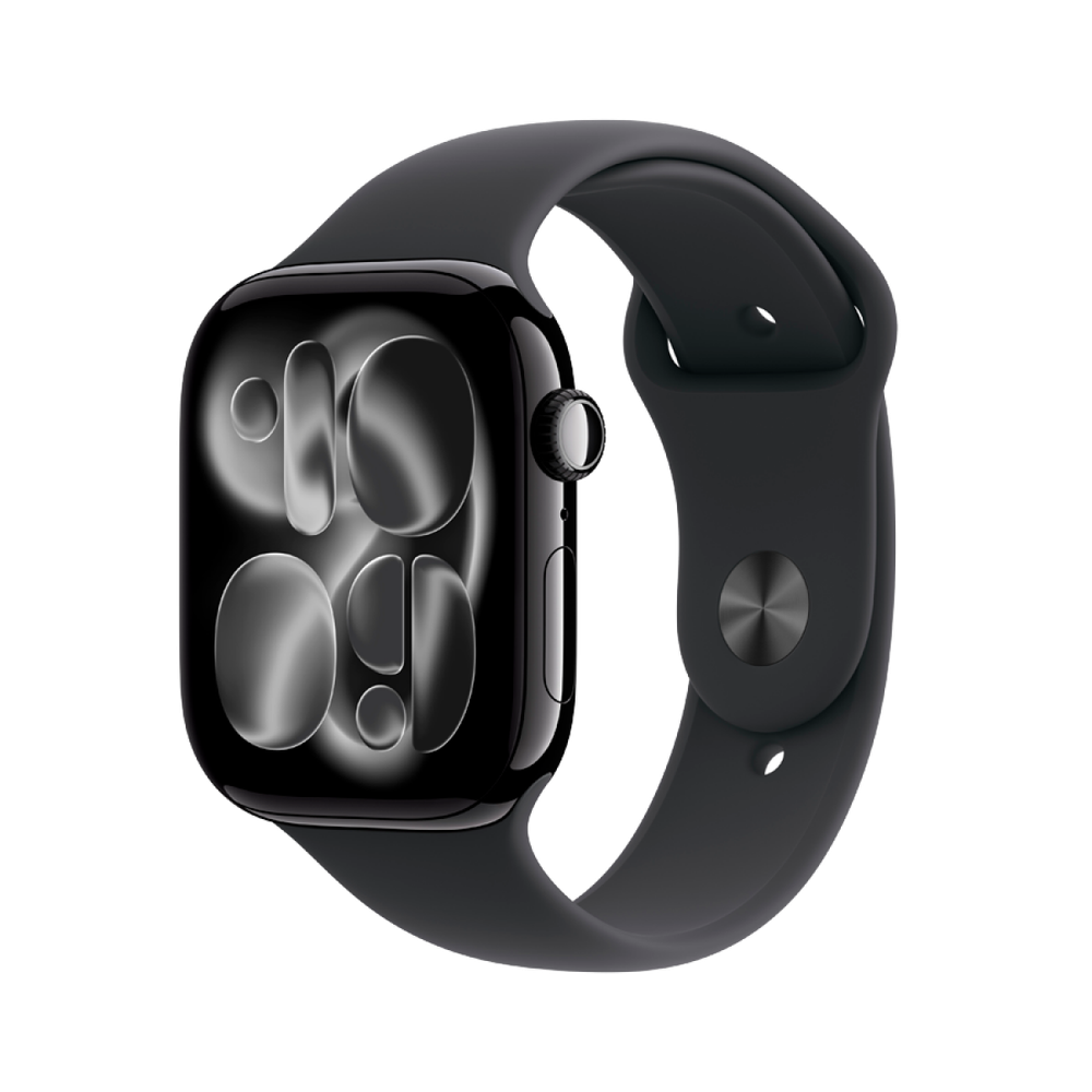 Apple Watch Series 11 GPS 46mm Jet Black Aluminium Case with Black Sport Band - M/L,Model A3333