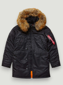 Alpha N-3B W Parka (черный/оранж - black/orange)