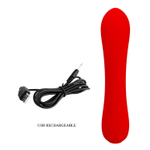 Красный изогнутый вибратор Matt - 19 см. (Цвет: красный)