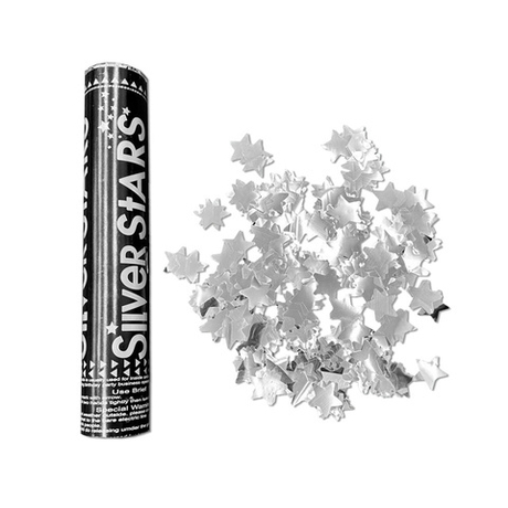 Пневмохлопушка 30см Серебро Конфетти