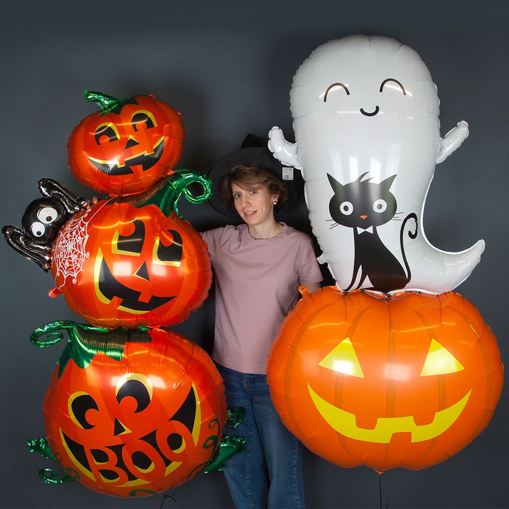 Betallic Шар (60''/152 см) Фигура, Привидение с котенком (БГ-)  Изображение2