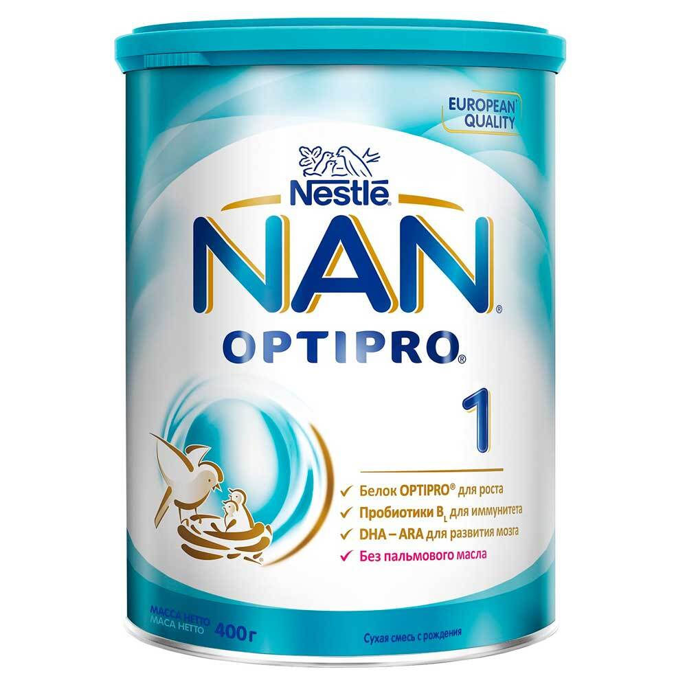 Nan OptiPro 1 Сухая Молочная Смесь с Рождения 400гр