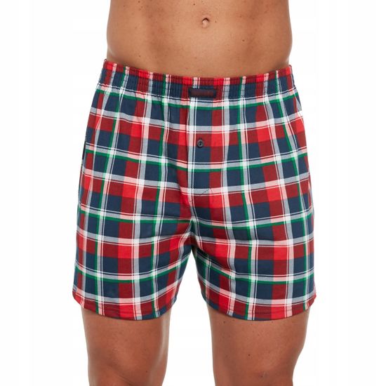 Трусы мужские семейные для больших мужчин Cornette Comfort красно-сине-зелёная клетка 008/274