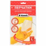 Перчатки МНОГОРАЗОВЫЕ латексные "Для деликатной уборки", размер L (большой), вес 29 г, KOMFI, DGL018L